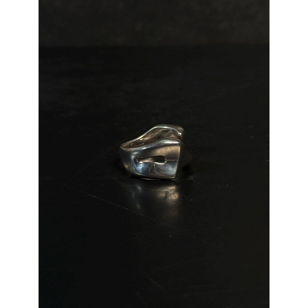 Vintage TOVE Norway 925 Sterling Silver Modernist Wrap Ring Size 6